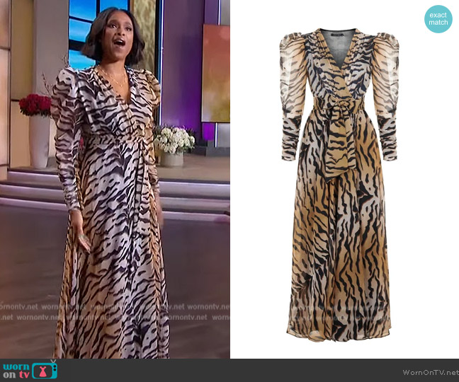 Nocturne Tiger Print Long Dress worn by Jennifer Hudson on The Jennifer Hudson Show