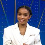 Yara Shahidi’s white lace-up detail blazer on Good Morning America