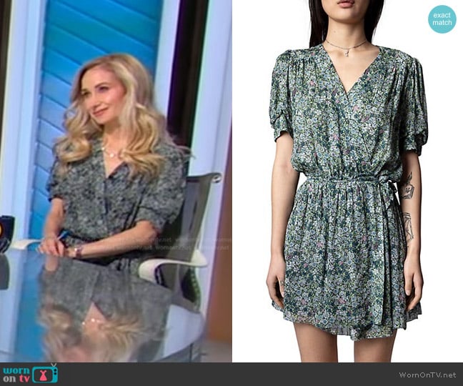 Zadig & Voltaire Betty Floral Wrap Dress worn by Dr. Whitney Bowe on Good Morning America