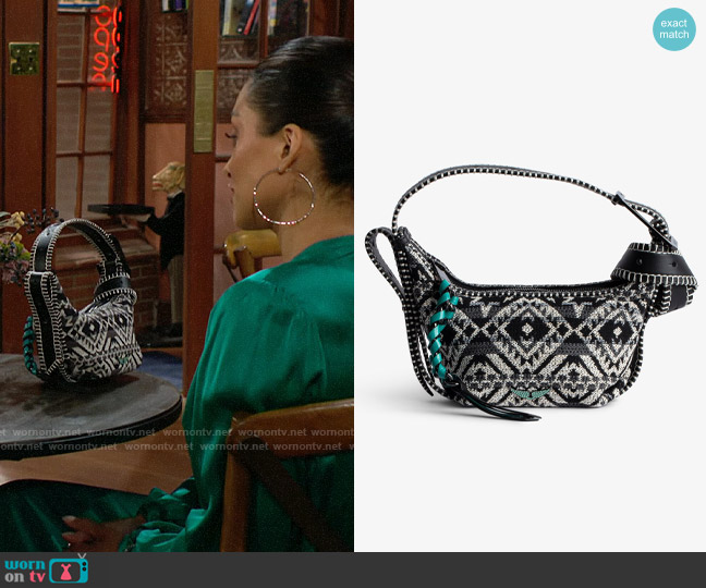 Zadig and Voltaire Le Cecilia XS Folk Jacquard Bag worn by Audra Charles (Zuleyka Silver) on The Young and the Restless