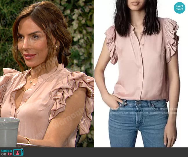 Zadig & Voltaire Tiza Top worn by Taylor Hayes (Krista Allen) on The Bold and the Beautiful