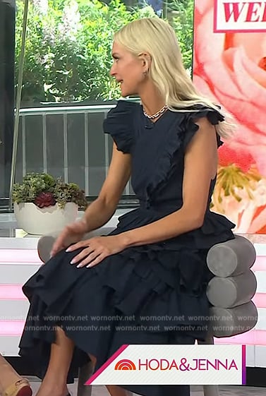 Zanna Roberts’ navy ruffle dress on Today