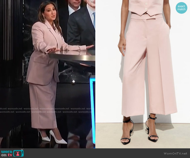 Zara high-Waisted Culottes worn by Adrienne Houghton on E! News