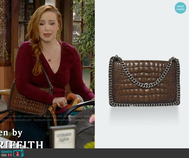 Zara Crocodile Texture Bag worn by Mariah Copeland (Camryn Grimes) on The Young and the Restless