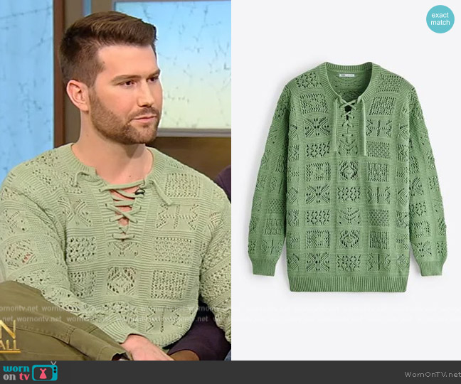 Zara Crocheted Structured Sweater worn by Corey Green on Tamron Hall Show