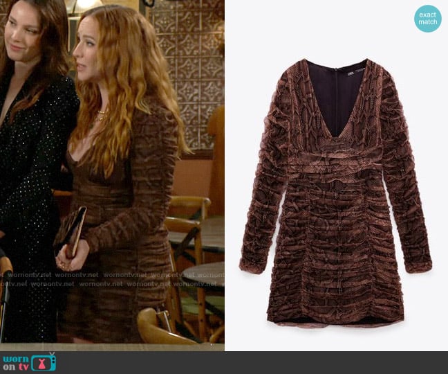 Zara Draped Tulle Dress worn by Mariah Copeland (Camryn Grimes) on The Young and the Restless