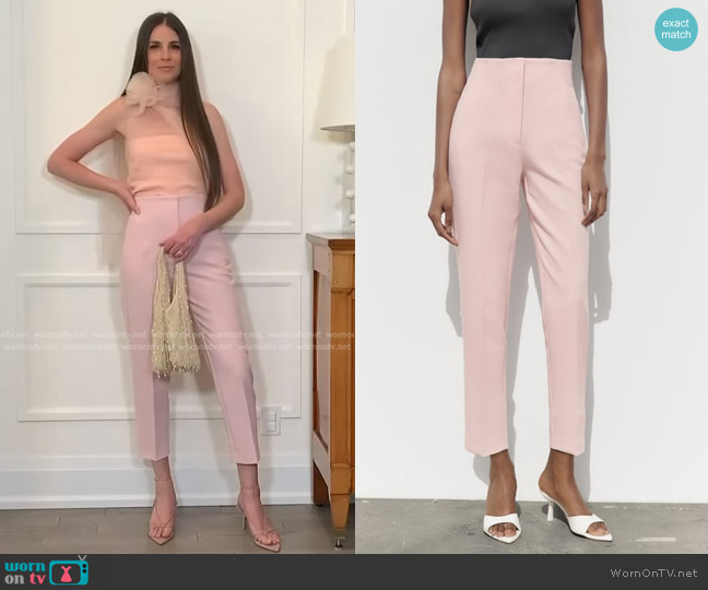 Zara High Waisted Pants worn by Erica Wark on Access Hollywood