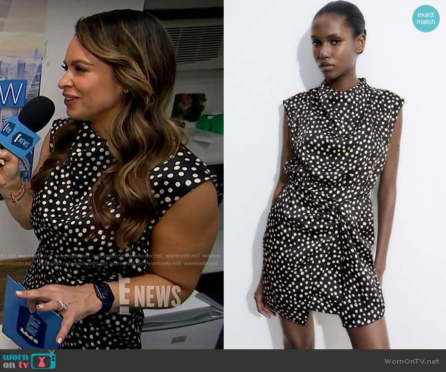 Zara Micro Dot Mini Dress worn by Carolina Bermudez on E! News