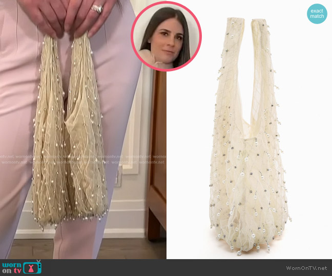 Zara Organza Peal Bucket Bag worn by Erica Wark on Access Hollywood