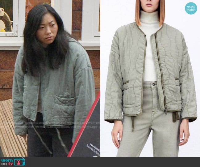 Zara Quilted Jacket with Pockets worn by Nora Lum (Awkwafina) on Awkwafina is Nora From Queens