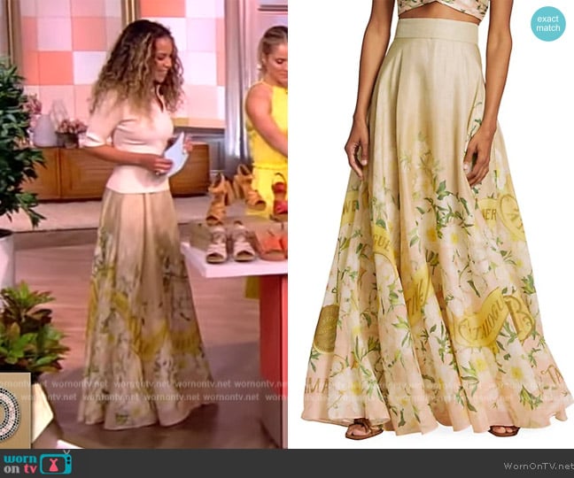 Coaster Floral Maxi Skirt by Zimmermann worn by Sunny Hostin on The View