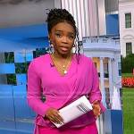 Zinhle Essamuah’s pink side tie top on NBC News Daily