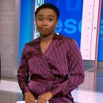 Zinhle Essamuah’s red geometric print dress on NBC News Daily