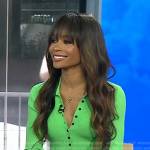 Zuri Hall’s green ribbed polo top on Today