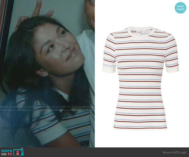 Frame 70s Striped Tee worn by Drea Mikami (Ellen Tamaki) on Manifest