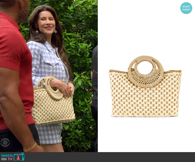 8 Other Reasons Woven Tote worn by Steffy Forrester (Jacqueline MacInnes Wood) on The Bold and the Beautiful