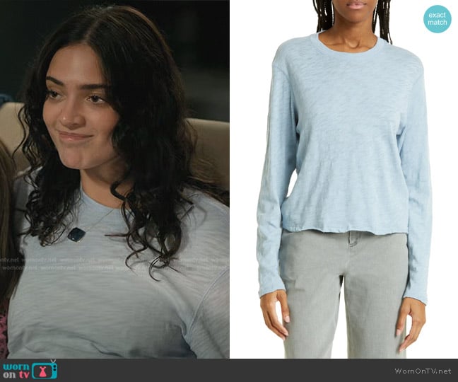 ATM Anthony Thomas Melillo Destroyed Long Sleeve Slub Jersey Tee worn by Olive Stone (Luna Blaise) on Manifest