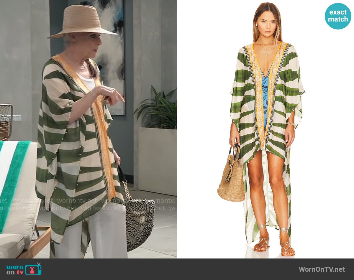 Agua Bendita Dara Printed Cover Up Tunic worn by Tracy Quartermaine (Jane Elliot) on General Hospital