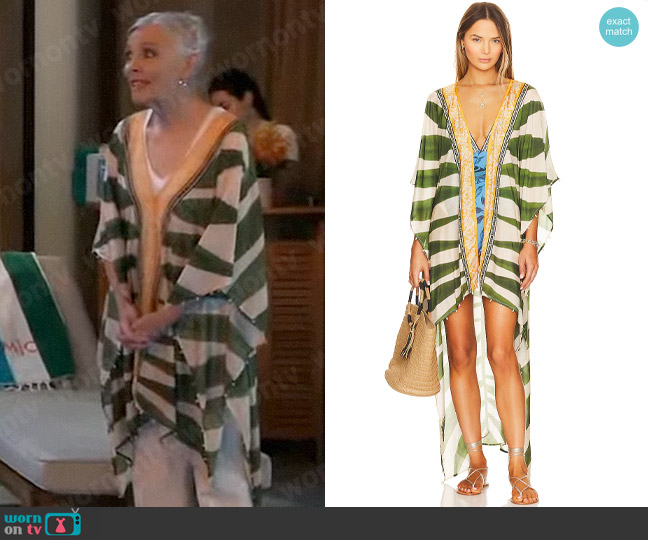 Agua Bendita Dara Printed Cover Up Tunic worn by Tracy Quartermaine (Jane Elliot) on General Hospital