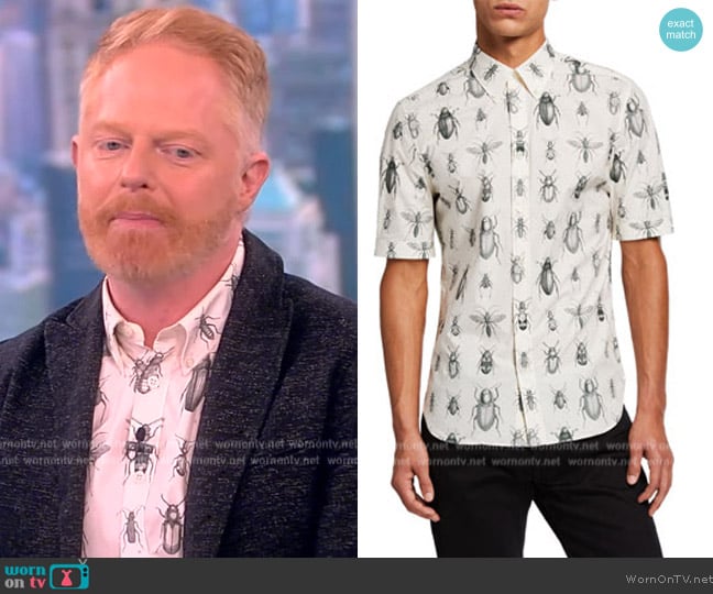 Alexander McQueen Bug-Print Short-Sleeve Sport Shirt worn by Jesse Tyler Ferguson on The View