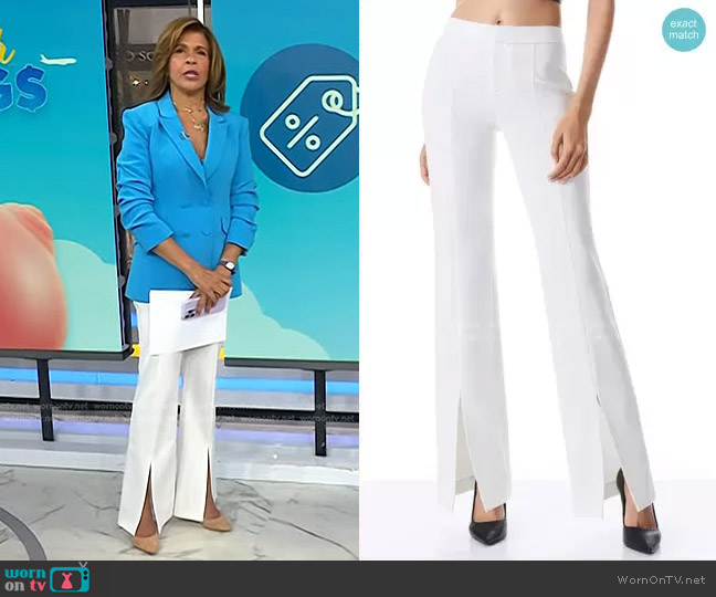 WornOnTV: Hoda’s blue ruched sleeve blazer and white pants on Today ...