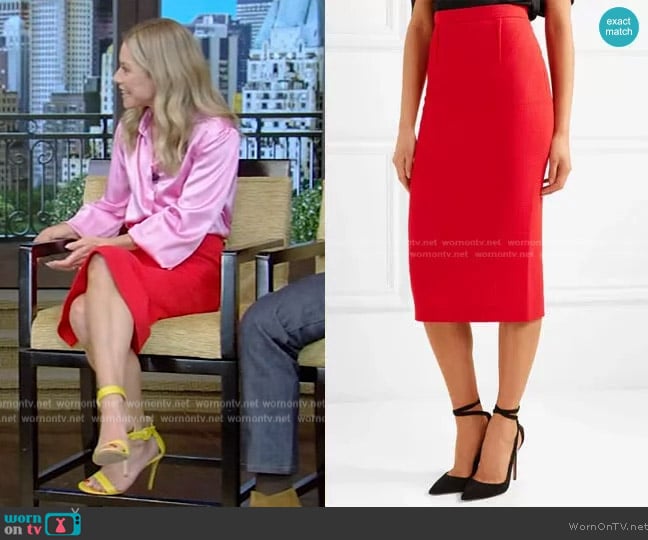 Roland Mouret Arreton Skirt worn by Kelly Ripa on Live with Kelly and Mark