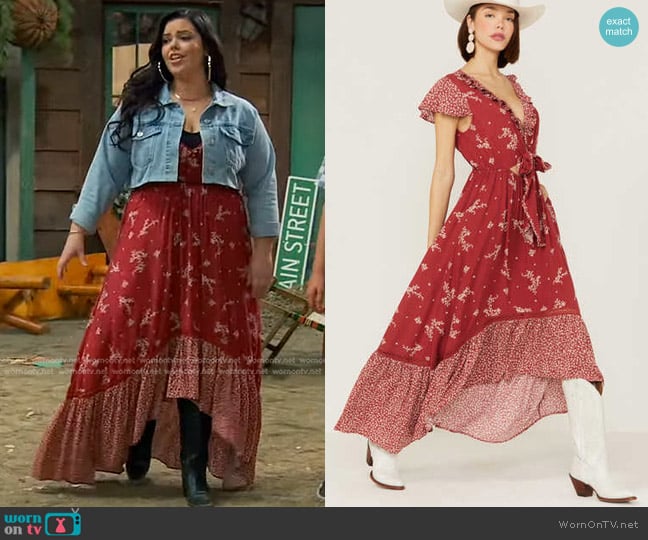 Beyond The Radar Floral Picnic Maxi Dress worn by Lou Hockhauser (Miranda May) on Bunkd