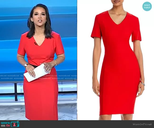 Boss Damaisa Sheath Dress worn by Laura Jarrett on Today