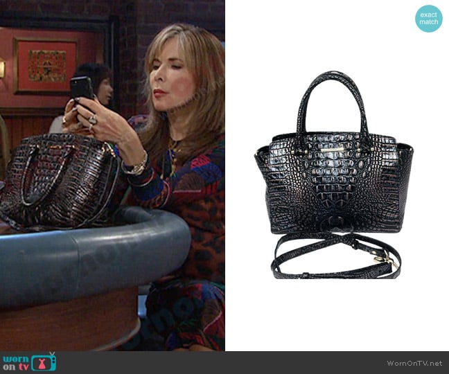 Brahmin Nadia Croc Embossed Leather Satchel worn by Kate Roberts (Lauren Koslow) on Days of our Lives