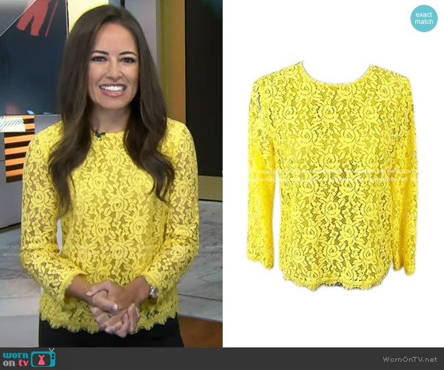 Diane Von Furstenberg Brielle Lace Top worn by Kaylee Hartung on Today