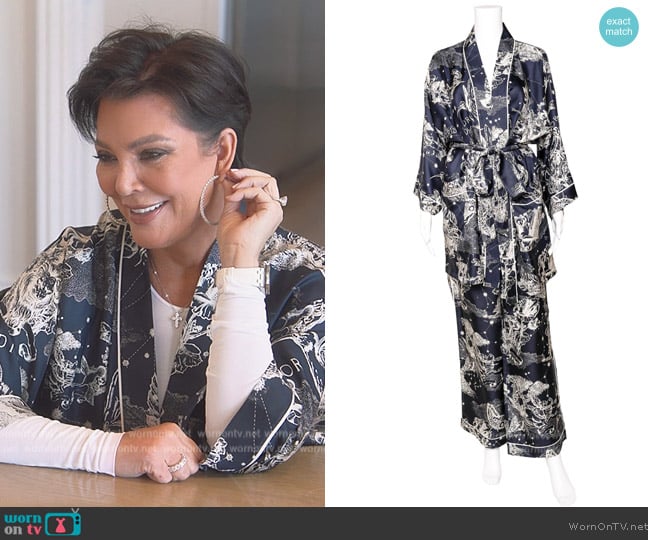 Christian Dior Constellation Print Pajama Set worn by Kris Jenner (Kris Jenner) on The Kardashians