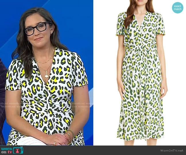 Diane von Furstenberg Cecilia Summer Leopard Print Midi Dress worn by Savannah Sellers on Today