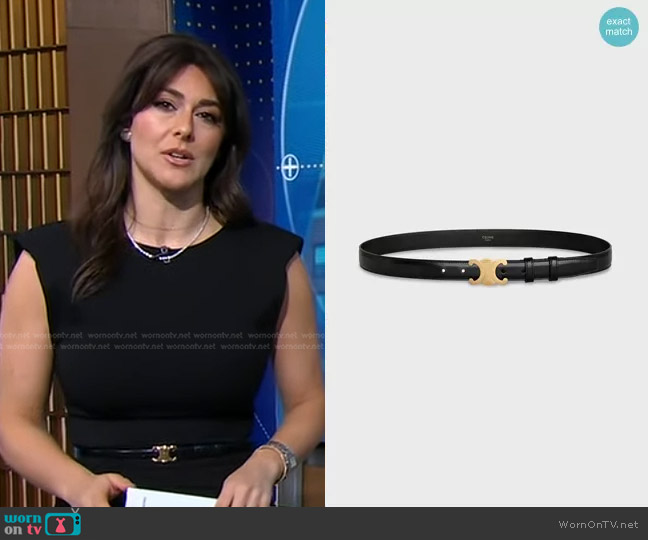 Celine Small Triomphe Belt worn by Erielle Reshef on Good Morning America