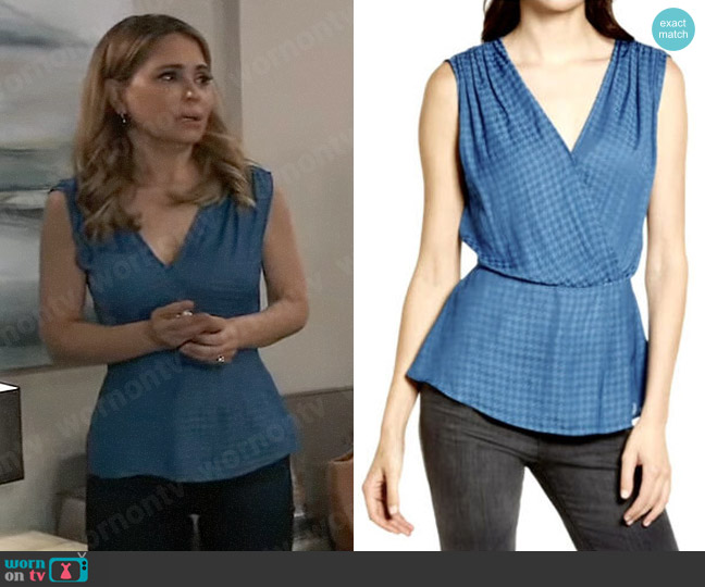 Chelsea28 Draped Satin Top worn by Olivia Falconeri (Lisa Lo Cicero) on General Hospital