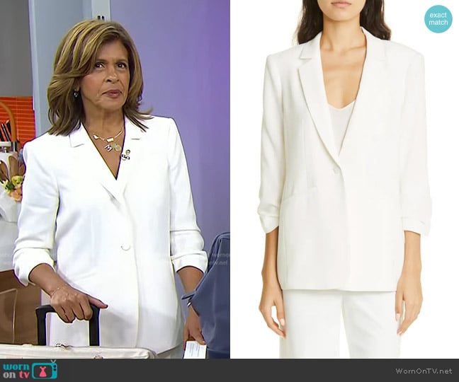 Cinq a Sept Khloe Ruched Sleeve Blazer worn by Hoda Kotb on Today