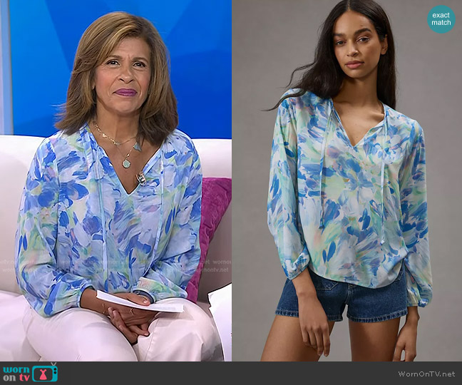 Cloth & Stone Tie-Neck Blouse worn by Hoda Kotb on Today