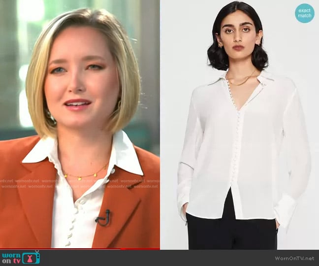 Club Monaco Helek Silk Shirt worn by Dasha Burns on Today