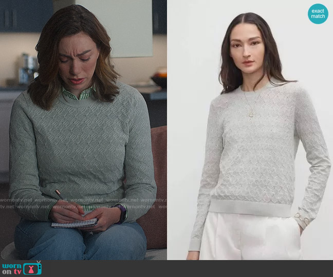 Club Monaco Pointelle Stitch Sweater worn by Allison Grant (Madeline Wise) on So Help Me Todd