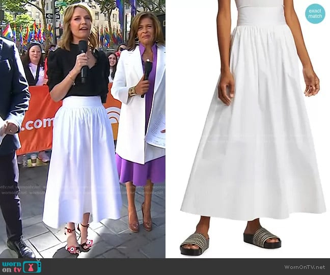 Co Cotton Sateen Midi-Skirt worn by Savannah Guthrie on Today