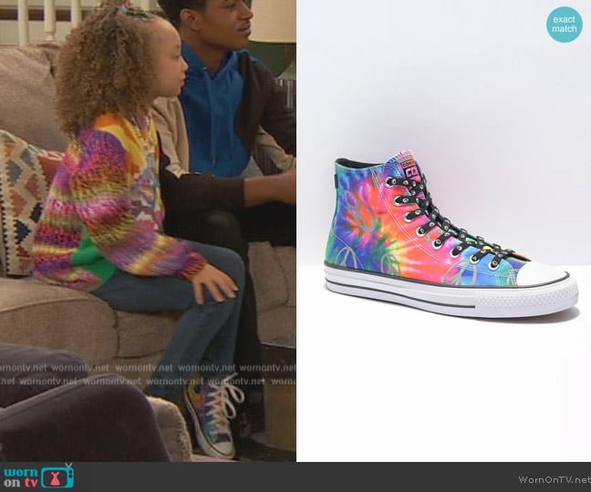 Converse All Star Pro Reflective Tie Dye High Top Shoes worn by Alice Baxter (Mykal-Michelle Harris) on Ravens Home