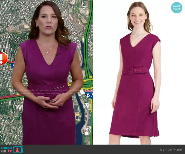 WornOnTV: Heather’s purple belted suede dress on Good Morning America ...