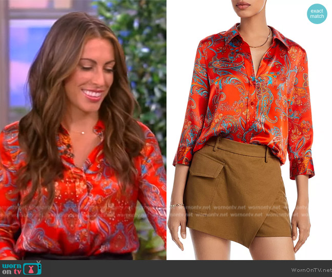 WornOnTV: Alyssa’s red paisley print blouse on The View | Alyssa Farah ...