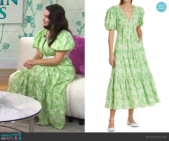 Derek Lam 10 Crosby Philippa Puff-Sleeve Maxi Dress worn by Kristin Davis on Today