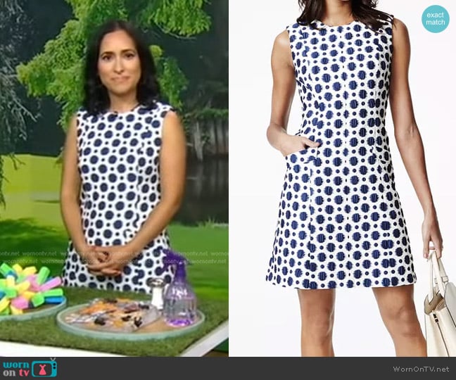 Donna Morgan Vivian Jacquard Shift Dress worn by Grace Bastidas on Good Morning America