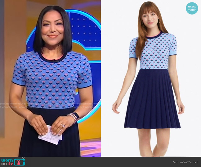 WornOnTV: Stephanie’s blue floral sweater dress on Good Morning America ...