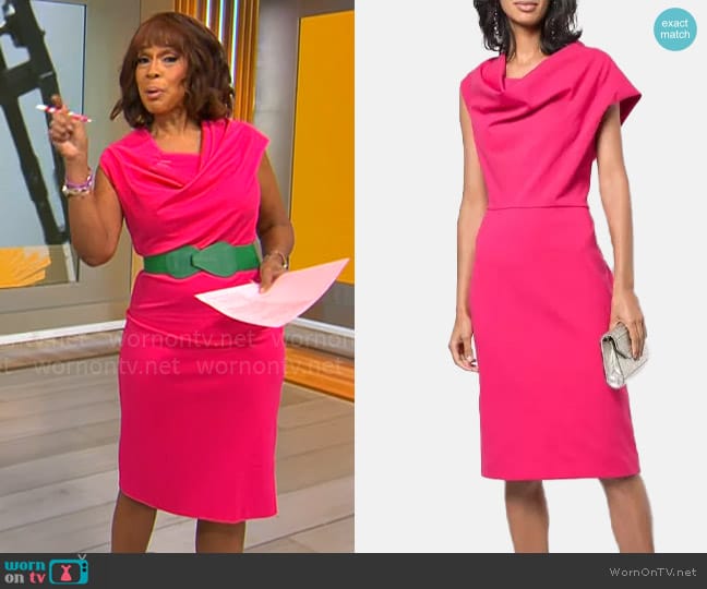 Escada Diarina Dress worn by Gayle King on CBS Mornings