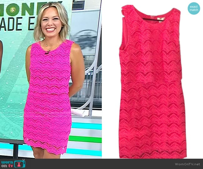 Esley Tiered Lace Overlay Dress worn by Dylan Dreyer on Today