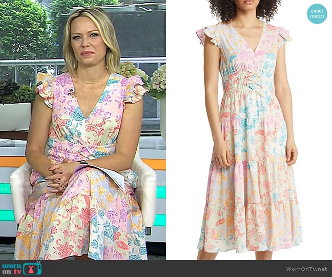 Vince Camuto Flutter Sleeve Midi Dress worn by Dylan Dreyer on Today