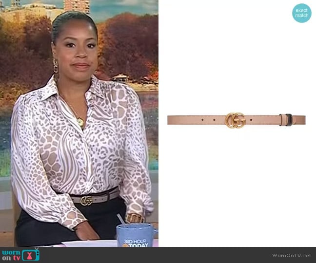 Gucci Logo-Plaque Belt worn by Sheinelle Jones on Today