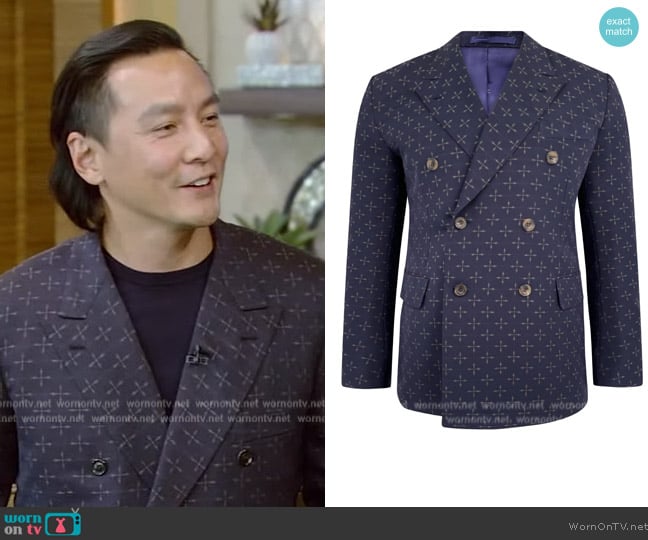 Hiromi Asai Shippou Dobule Silk Jacket worn by Daniel Wu on Live with Kelly and Mark